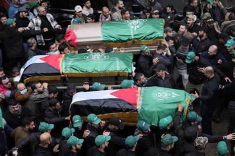 Funeral of Hamas leader in Beirut